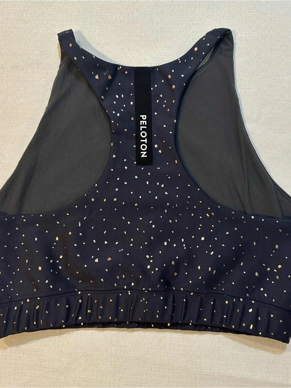 Peloton Navy Gold Speckled Longline Sports Bra Medium